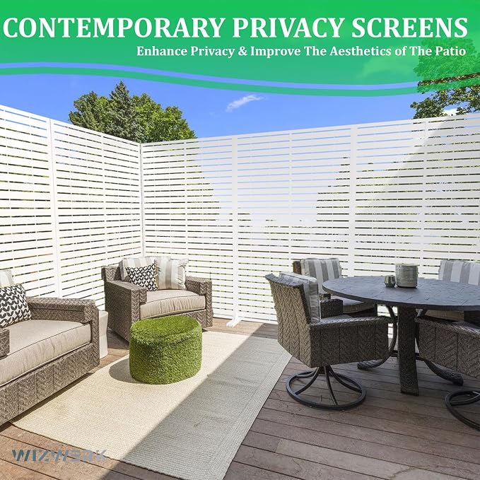 6FT Metal Privacy Screen Outdoor Privacy Panel and Garden Divider, - Image 5