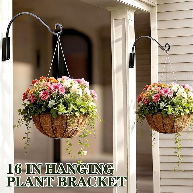 16 Inch Plant Hangers Outdoor 2 Pack, Plant Hanging Hook Bracket - Image 2