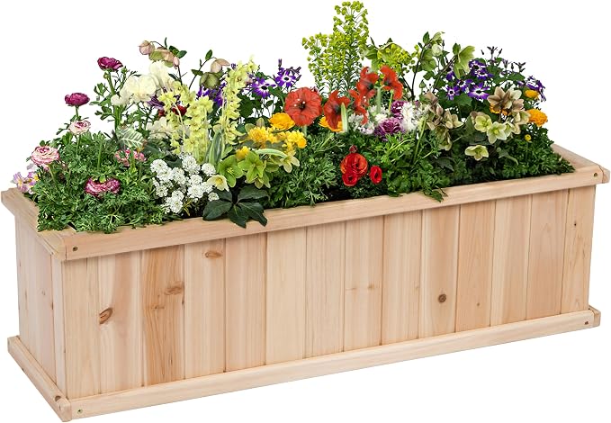 Shine Company Premium Cedar Raised Garden Bed, Planter Box by ShineCompany