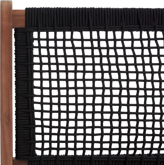 SAFAVIEH Outdoor Collection Kobina Natural Acacia Wood/Black Rope Foldable Bench - Image 15