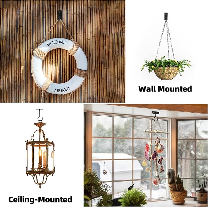 6Pack 4inch Wall Hook for Hanging Plant Bracket Black - Image 3