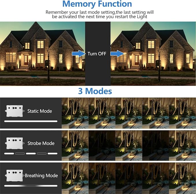 MEIHUA Solar Spot Lights Outdoor, 3 in 1 Landscape Spotlights 2700K Warm White - Image 3