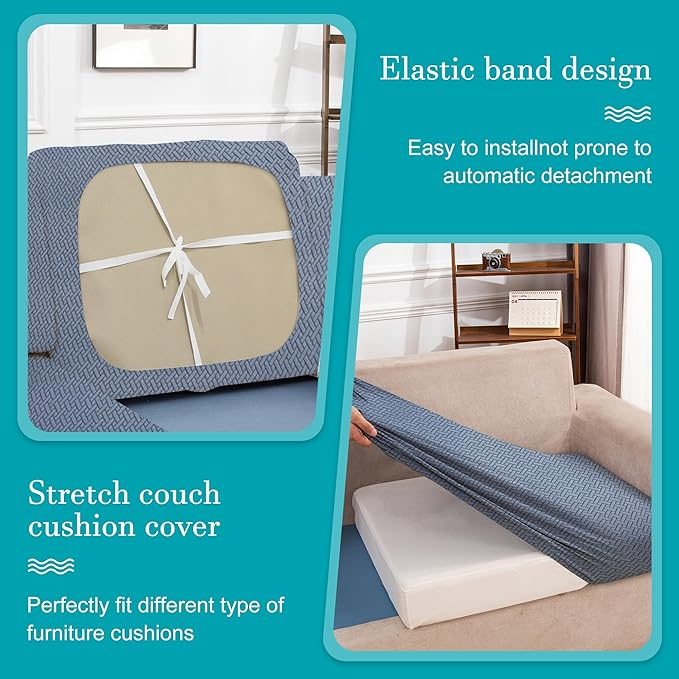 12Pcs Stretch Patio Cushion Covers, Outdoor Couch Covers Replacement, Outdoor - Image 5