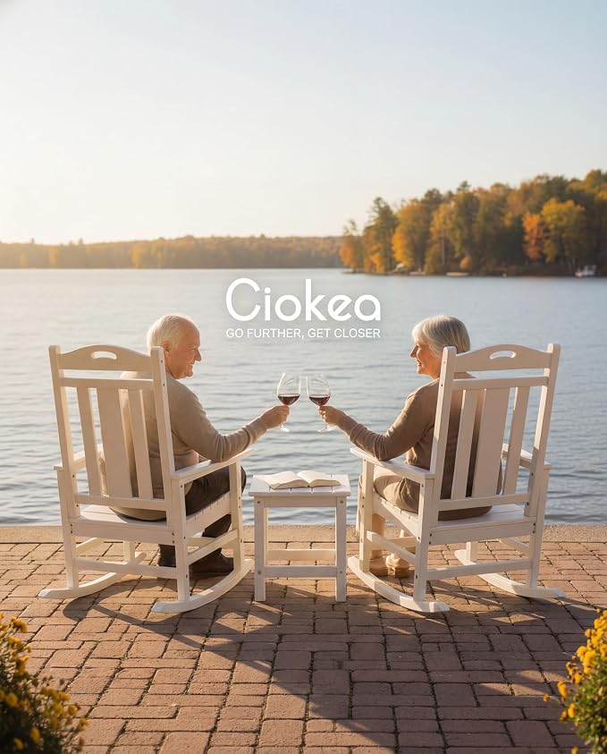 Ciokea Oversized Outdoor Rocking Chairs Set of 4, 380lbs Heavy-Duty Large Patio - Image 5