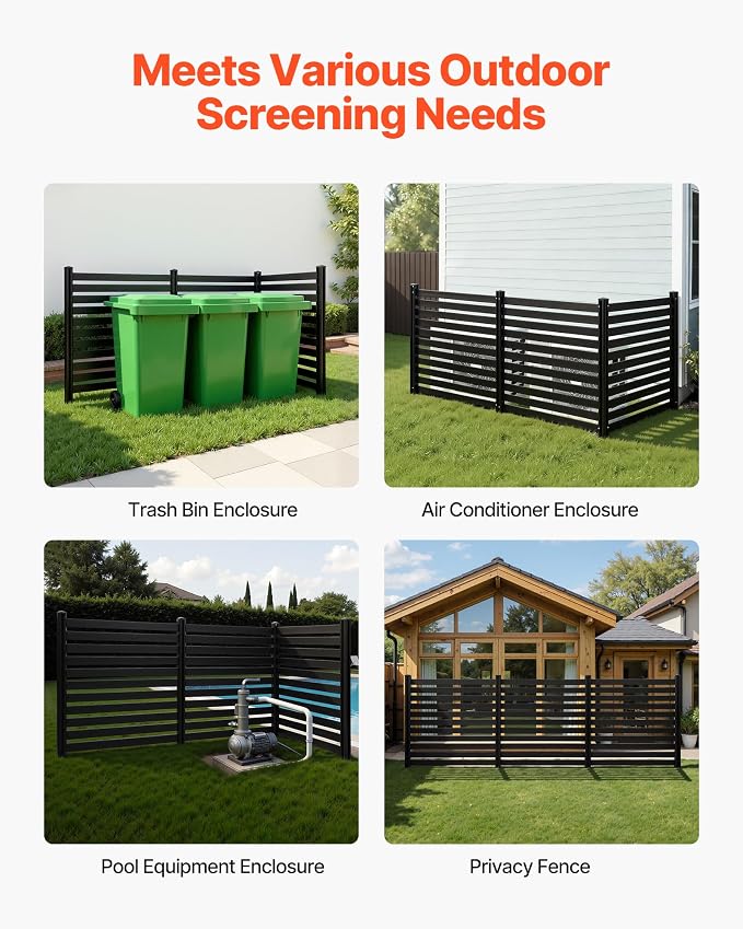 VEVOR 3 Panels Outdoor Privacy Screen, 50 x 48 in Air Conditioner Fence - Image 6