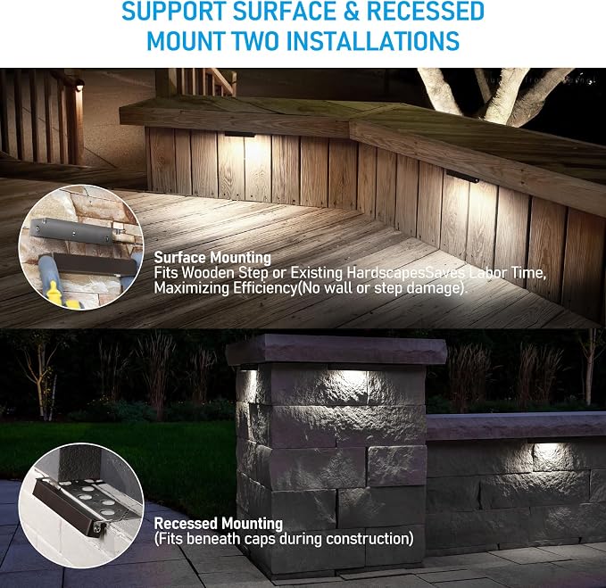LEONLITE 8-Pack 7 Inch LED Hardscape Lighting, Update Retaining Wall Lights - Image 3