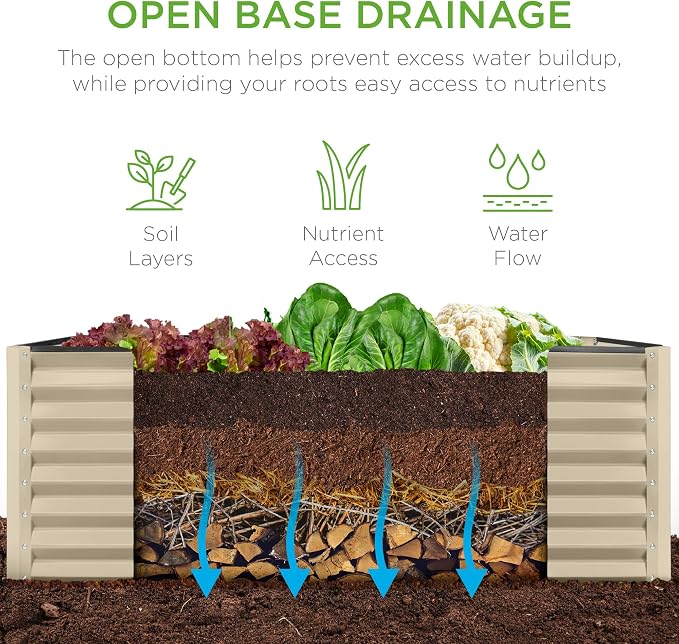 Best Choice Products 4x2x2ft Outdoor Metal Raised Garden Bed, Deep Root Box - Image 5