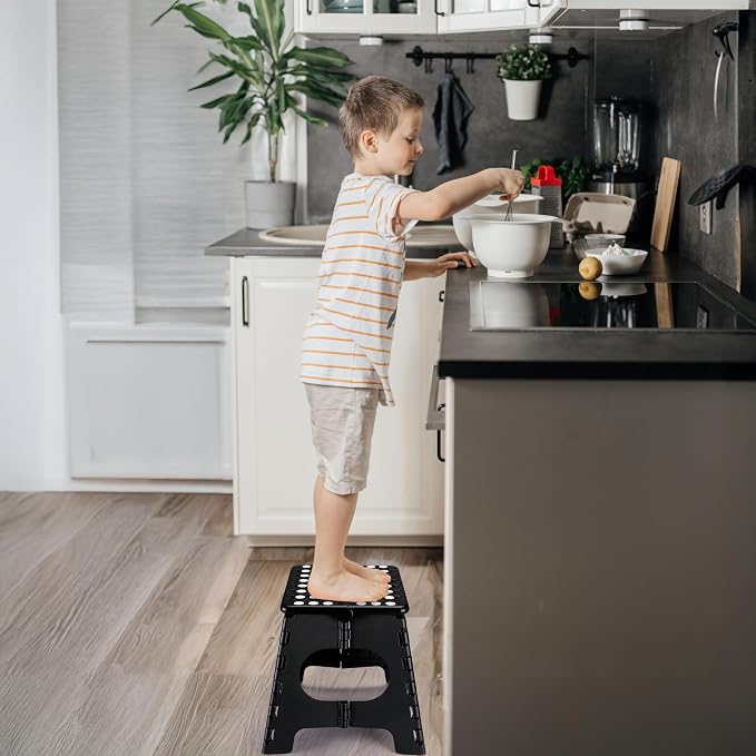 Delxo Folding Step Stool, 11 Inch Non-Slip Foldable Step Stools - Image 3