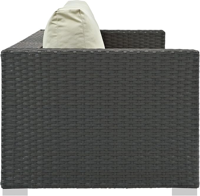 Modway EEI-1860-CHC-BEI Sojourn Wicker Rattan Outdoor Patio Coffee Table - Image 4