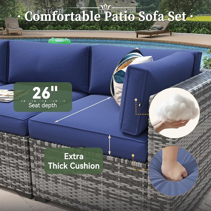 Aoxun 8 Piece Patio Furniture Set - Image 7
