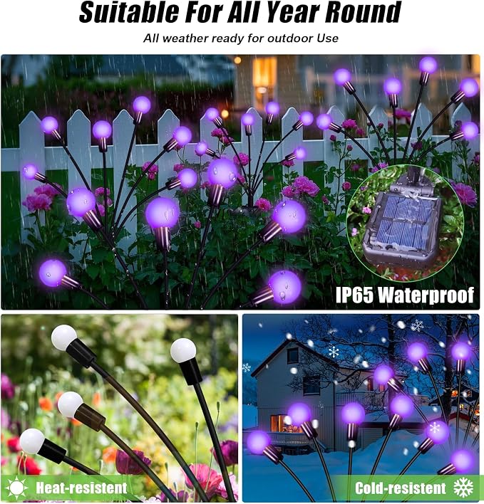 Solar Garden Lights Outdoor, Waterproof Solar Powered Lights - Image 3