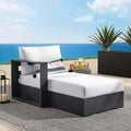 Modway Tahoe Aluminum Outdoor Chaise Lounge in Gray White by Modway