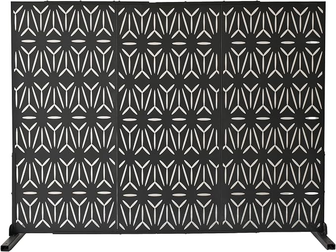 Oakland Living 6 ft. X 4 ft. Black Freestanding Metal Privacy Screen Room - Image 5