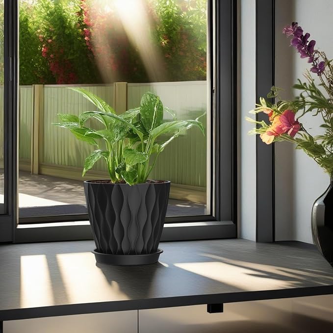 4 Inch Plant Pots, 6 Pack Indoor Flower Pots, Planters - Image 6