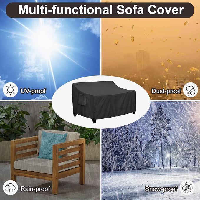 PureFit Outdoor Couch Cover Waterproof Patio Sofa Furniture Covers, 2-Seater - Image 6