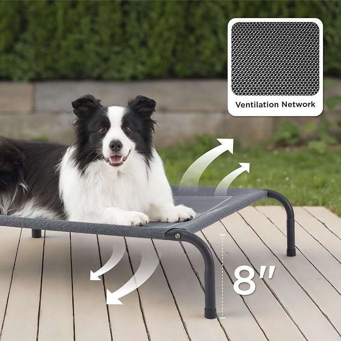 Bedsure Outdoor Elevated Dog Bed Medium Size Dog, Portable Indoor & Outdoor - Image 2