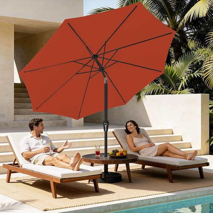MEWAY 9ft Patio Umbrella Outdoor Table Umbrellas - Image 3