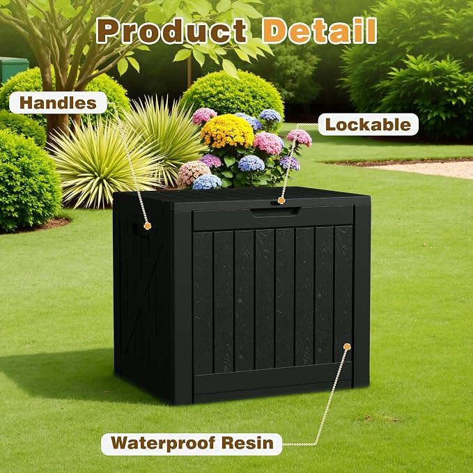 Flamaker Resin Deck Box 40 Gallon Waterproof Outdoor Indoor Storage Box - Image 4