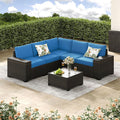 Jing's Villa 6-Piece Patio Furniture Set, All-Weather Outdoor Wicker Sectional by JingsVillaOutdoorFurniture