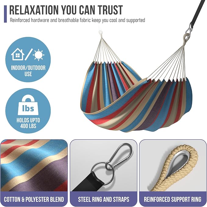 Sorbus® Brazilian Double Hammock - Image 5