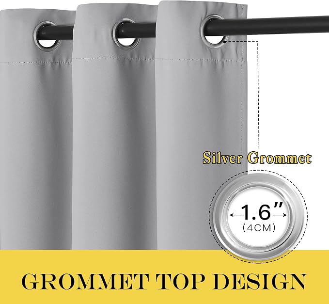 NICETOWN Blackout Bedroom Curtain 63 inches Long - Image 3
