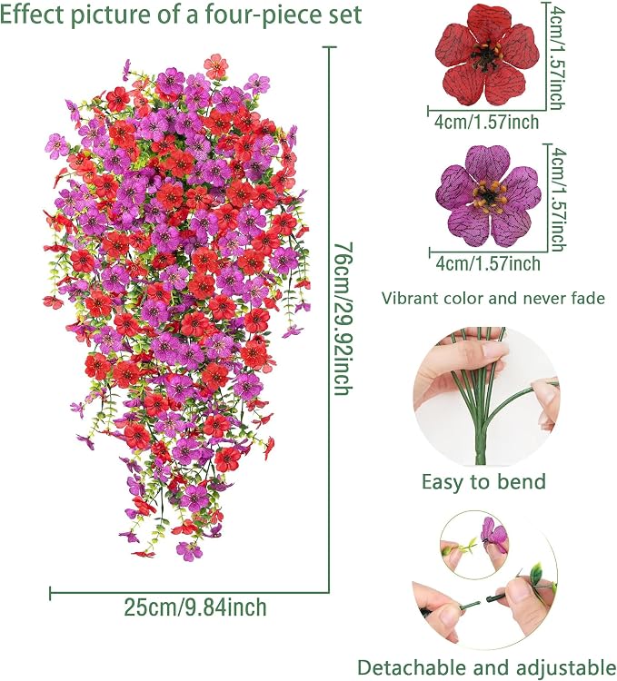 Artificial Flowers for Outdoors Fake Hanging Plants - Image 6