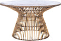 Safavieh Home Collection Whent Coastal Honey Brown Wash and Black Round Coffee by SAFAVIEH