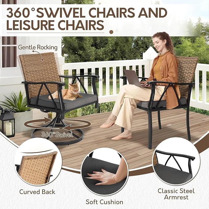 7-Piece Patio Dining Set for 6, Outdoor Dining Set - Image 6