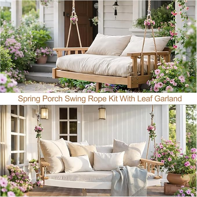 2 Pack Porch Swing Rope Kit Swing Bed Straps Holds 800 lbs Adjustable - Image 7