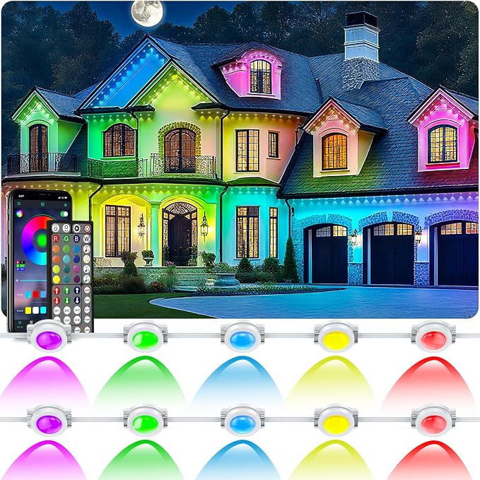 400Ft Permanent Outdoor Lights for House Waterproof, IP67 LED Eave Lights by Unknown