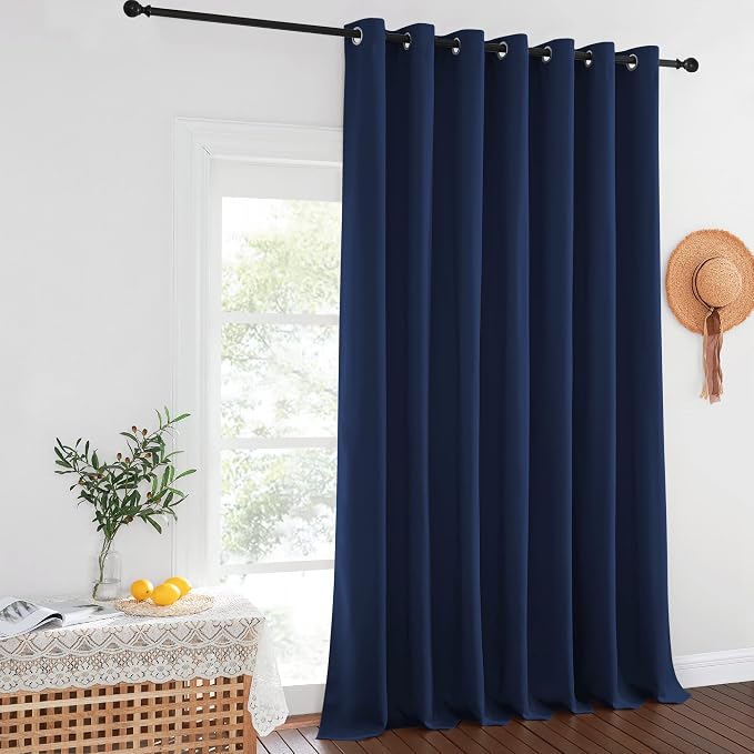 NICETOWN Navy Blue Blackout Curtains 132 inches Long - Image 2
