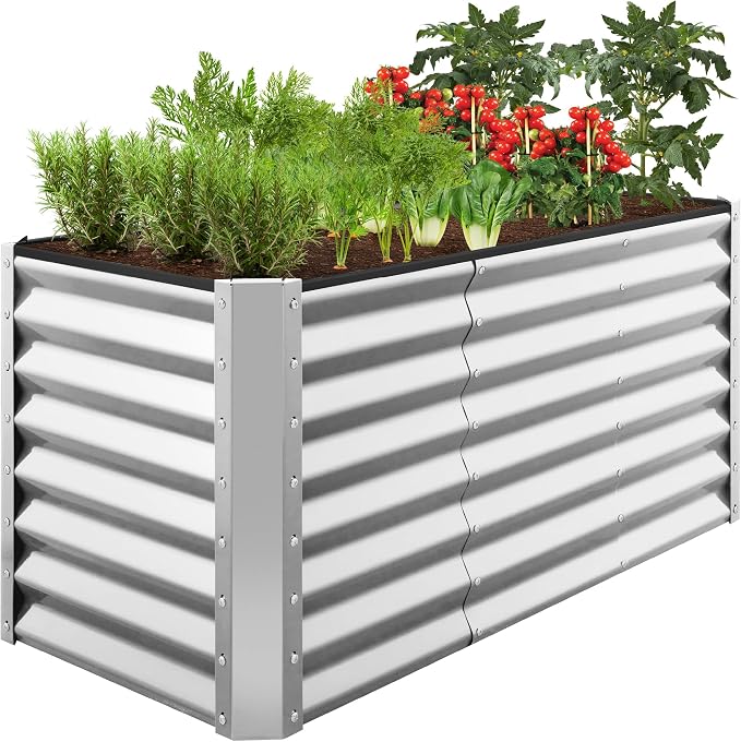 Best Choice Products 4x2x2ft Outdoor Metal Raised Garden Bed, Deep Root Box by BestChoiceProducts
