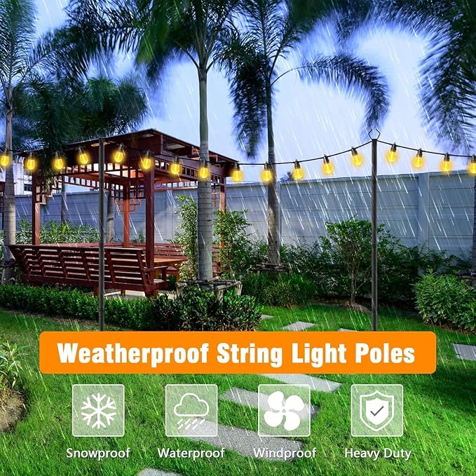 AILBTON 4 Pack 2.8Ft String Light Poles, Light Poles - Image 6