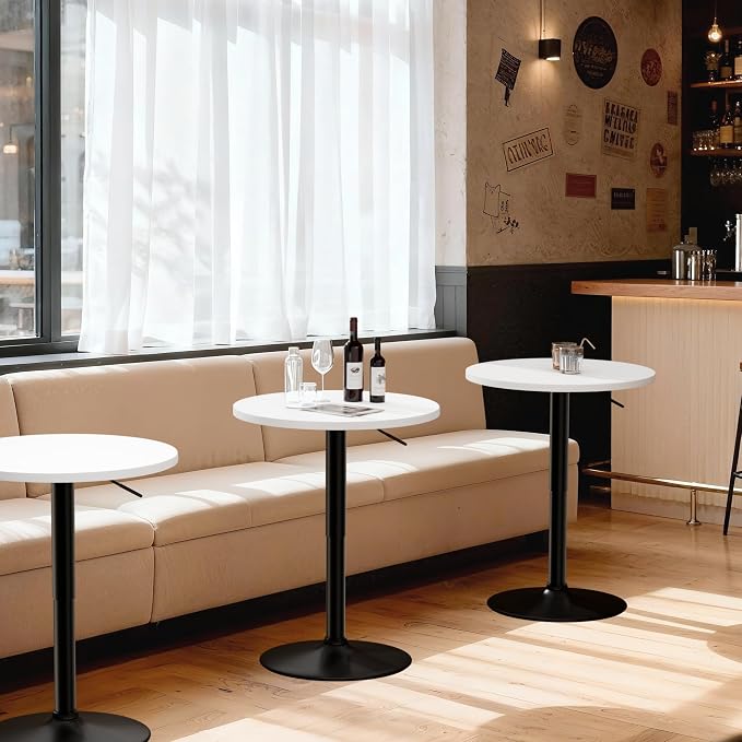 Shahoo Bar Table, Adjustable Height Pub Table 27.4-36 Inches, Cocktail Table - Image 7
