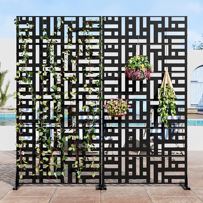 Casaphoria 72" H x 35" W Metal Privacy Screen, Outdoor Freestanding Decorative - Image 6