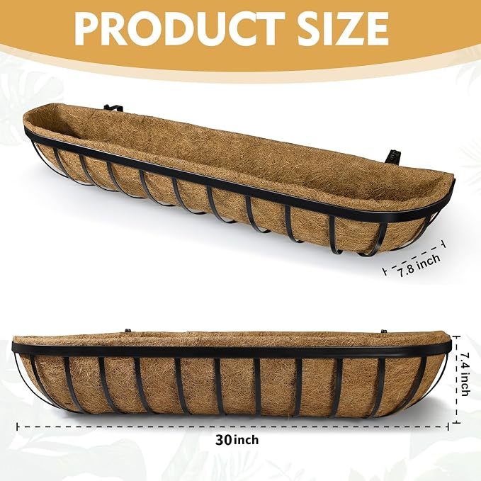 8 Pack 30 Inch Window Deck Railing Planter Boxes - Image 2