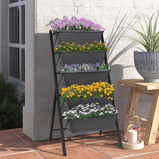 COSTWAY Vertical Raised Garden Bed, 5 Tier Planter Box - Image 2