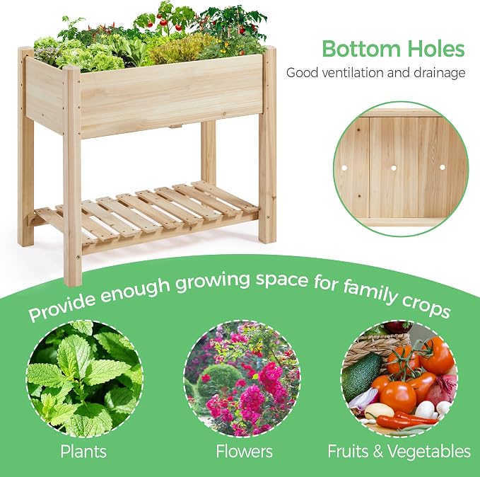 Yaheetech 34x18x30in Horticulture Raised Garden Bed 2pcs Planter Box - Image 5