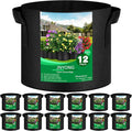 12-Pack 3 Gallon Thickened Non-Woven Grow Bags, Aeration Fabric Pots by JNYONG