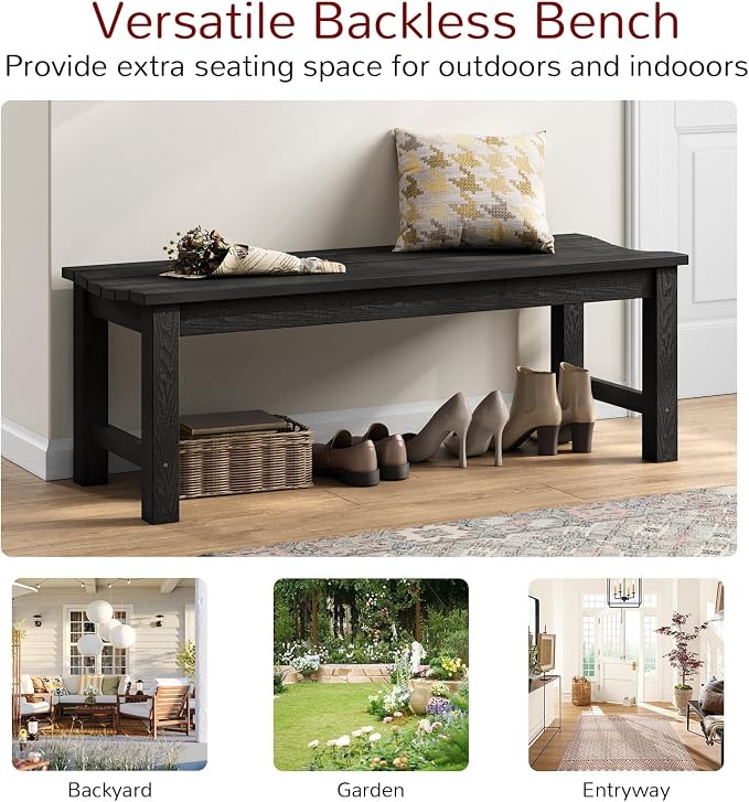 Stoog Outdoor Bench, 2-Person Patio Backless Bench, All-Weather HIPS Garden - Image 10