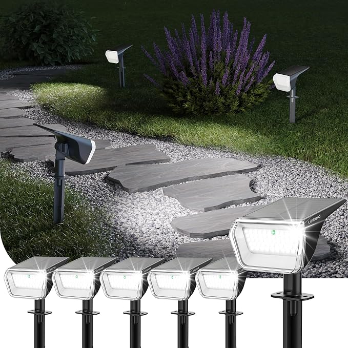 Linkind Solar Spot Lights Outdoor Waterproof IP67, 60 LED Solar Flood Lights by Linkind