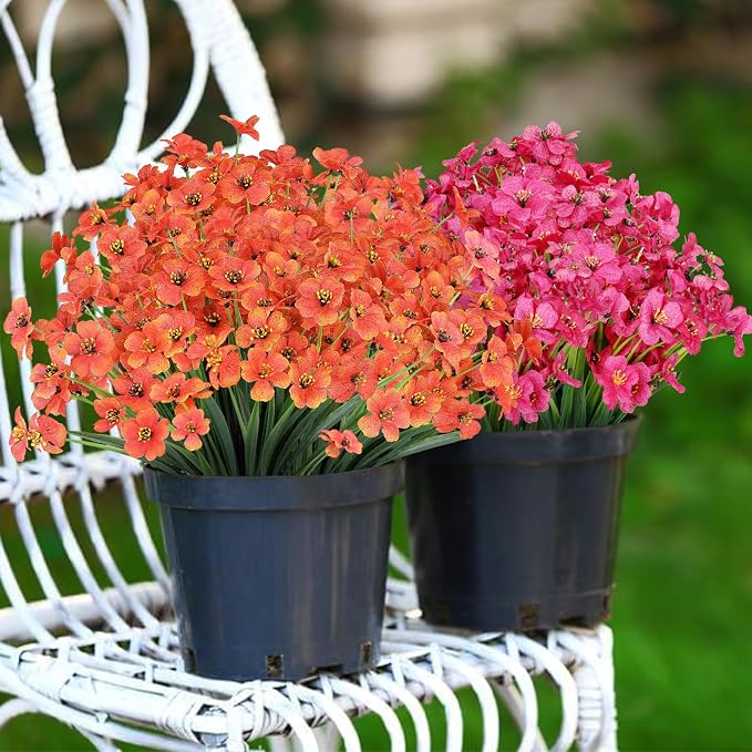 AGIRL 24 Bundles Artificial Fall Flowers Outdoor Indoor Decoration, Fake - Image 5