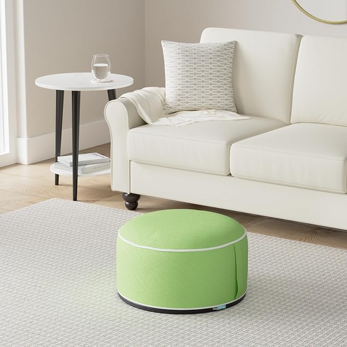 QILLOWAY Indoor/Outdoor Inflatable Stool, Round Ottoman, All Weather Foot Rest - Image 2