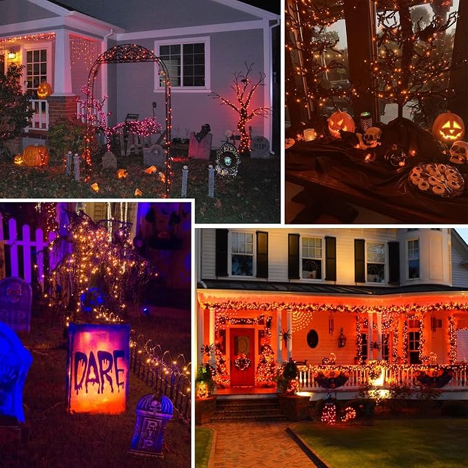 66Ft 200 LED Halloween Fairy Lights Plug in, 8 Modes String Lights - Image 2