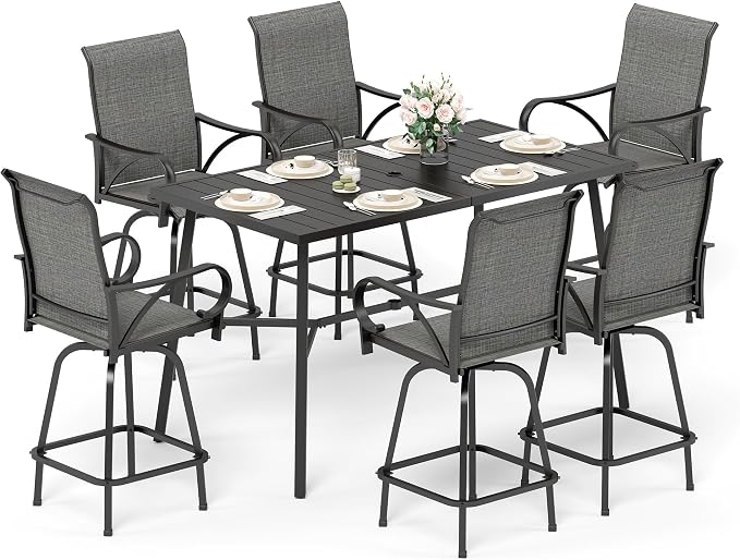 Sophia & William Outdoor Bar Set, Patio Bar Table and Chairs Set, Bar Height by SophiaWilliam