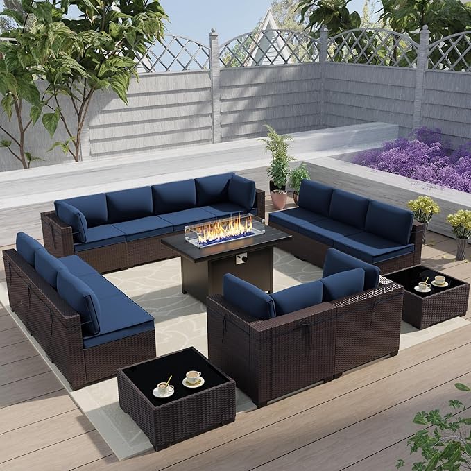 Outdoor Terrace Furniture Set, 15 Piece Outdoor Furniture Set, by ASJMR