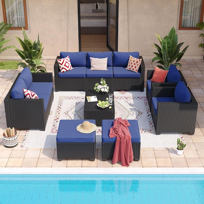 Aoxun 9 Piece Outdoor Patio Furniture Set 8 Seats, Outdoor Sectional - Image 5