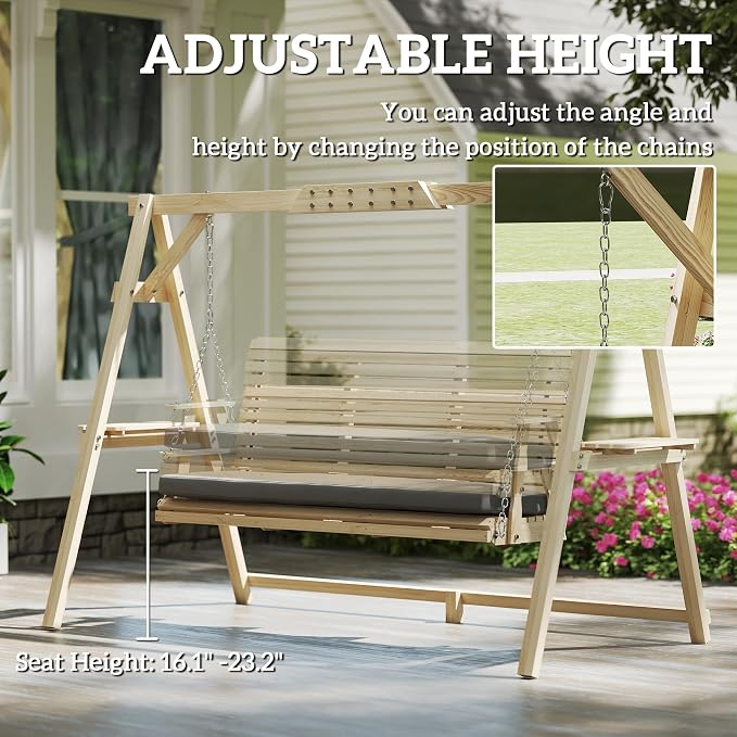 Outsunny 3 Seat Porch Swing - Image 6