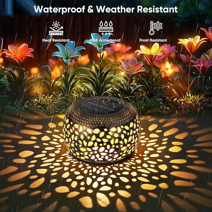Solar Lantern Outdoor Patio Decor: Solar Lanterns Outdoor Waterproof Hollow Out - Image 7