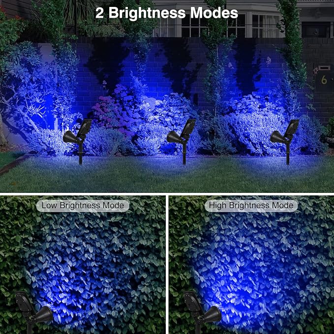 T-SUN Blue Solar Spotlights, Outdoor Waterproof Auto ON/Off Adjustable Garden - Image 7